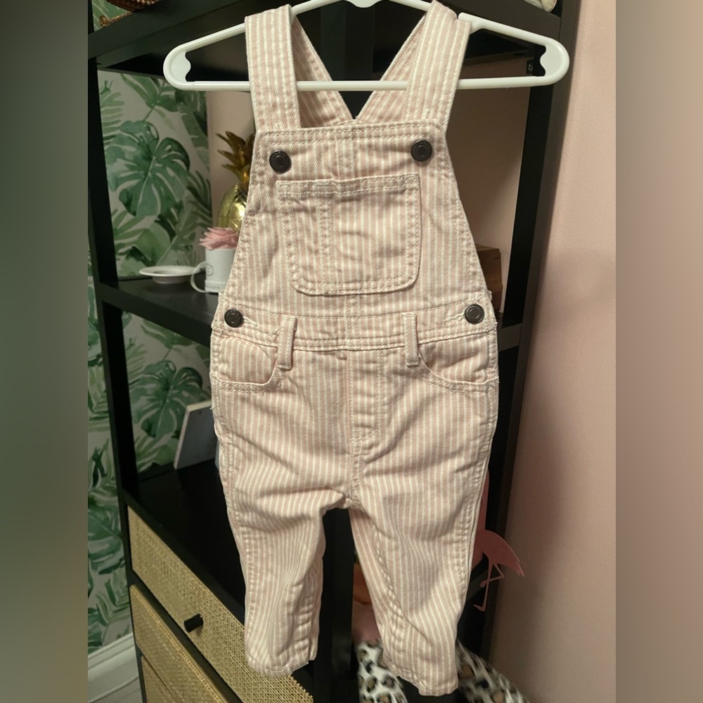 Pink baby girl overalls